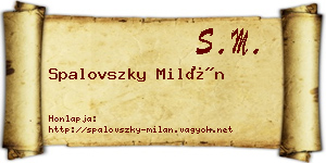 Spalovszky Milán névjegykártya